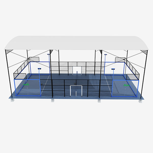 BY-P07 reinforced hinged underground roof, retractable roof system for outdoor padel court